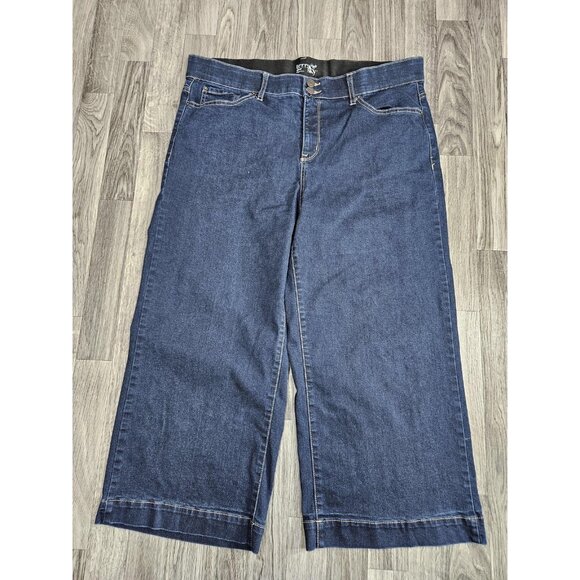 (3/$35) Terra & Sky Shorts Womens 16W Denim Stretch Wide Leg Bermuda Plus Size - Picture 1 of 11